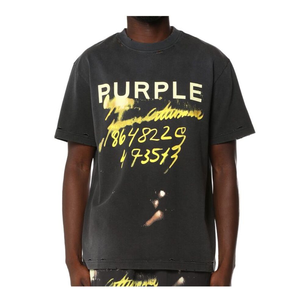 Purple Brand Crew Neck T-Shirt HWT Jersey Mens Black P117